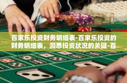 百家乐投资财务明细表-百家乐投资的财务明细表，洞悉投资状况的关键-百家乐投资财务明细表