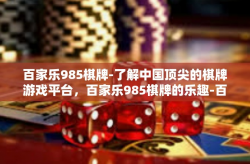 百家乐985棋牌-了解中国顶尖的棋牌游戏平台，百家乐985棋牌的乐趣-百家乐985棋牌
