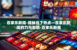 百家乐新闻-揭秘当下热点—百家乐新闻的力与影响-百家乐新闻