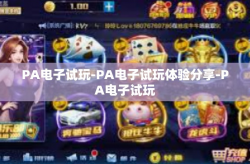 PA电子试玩-PA电子试玩体验分享-PA电子试玩